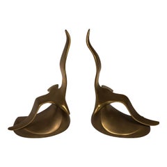 Pair of Mid-Century Modern Brass Seagull Bookends