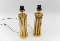 Pair of Mid Century Modern Brass Table Lamp Bases, 1960s