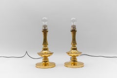 Pair of Mid Century Modern Brass Table Lamp Bases, 1960s