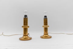 Pair of Mid Century Modern Brass Table Lamp Bases, 1960s