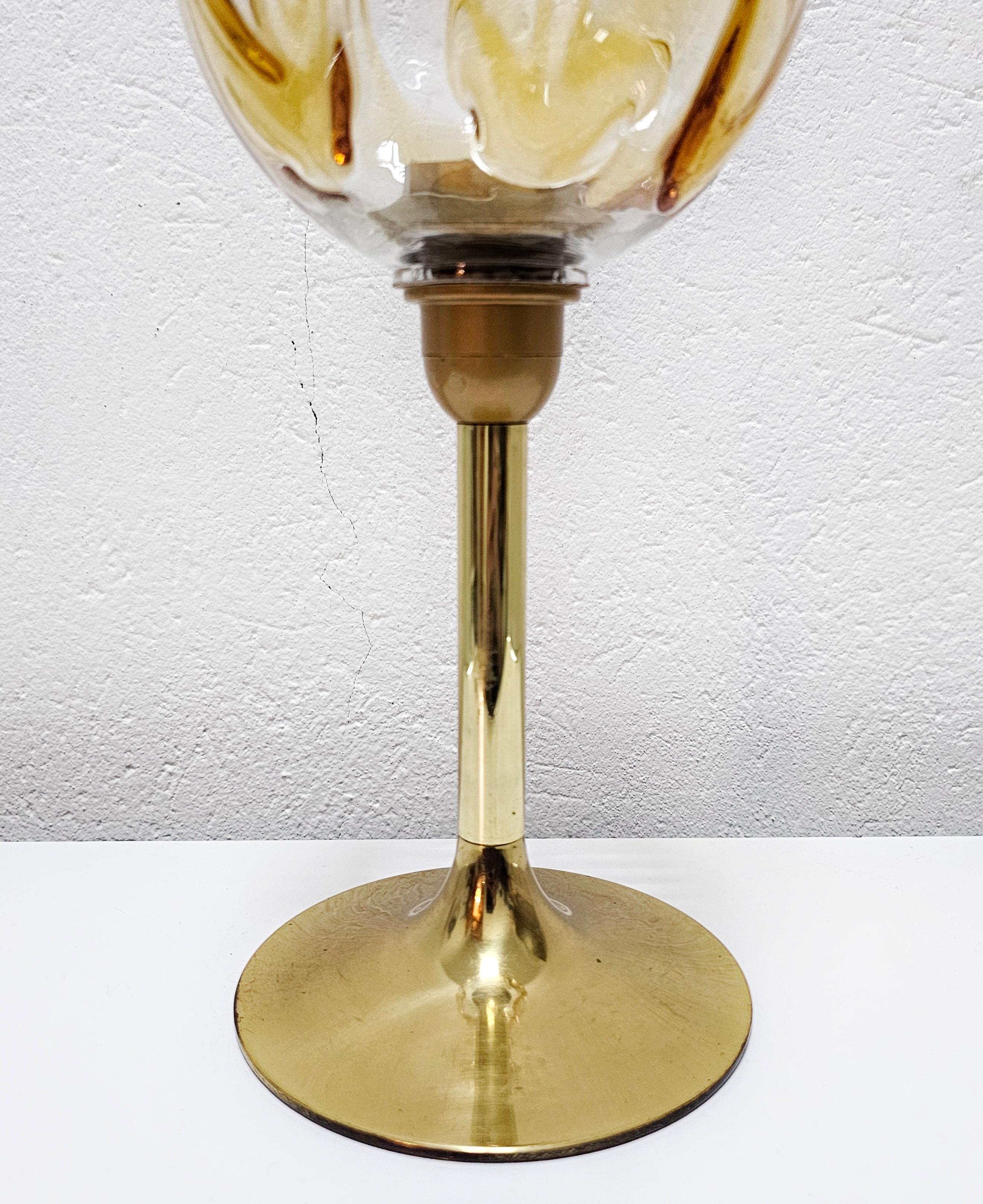 Pair of Mid Century Modern Brass Table Lamps by Mazzega, italy 1960s For Sale 3