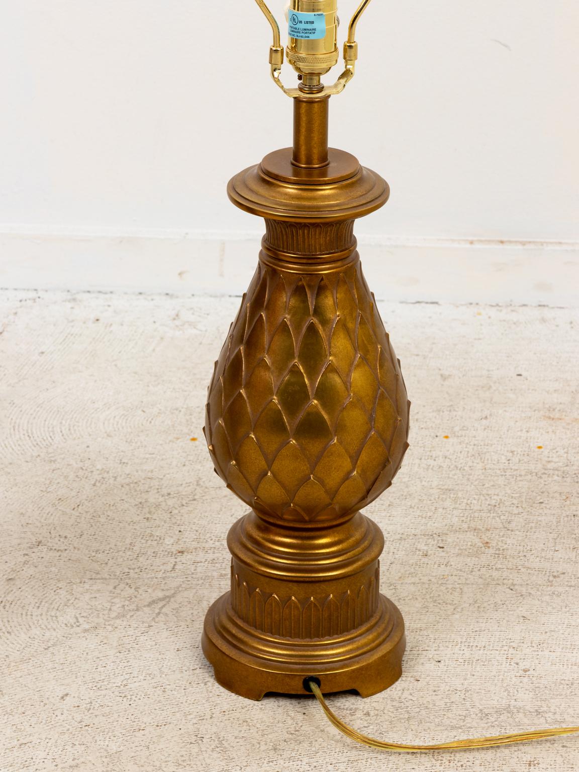 American Pair of Mid-Century Modern Brass Table Lamps For Sale