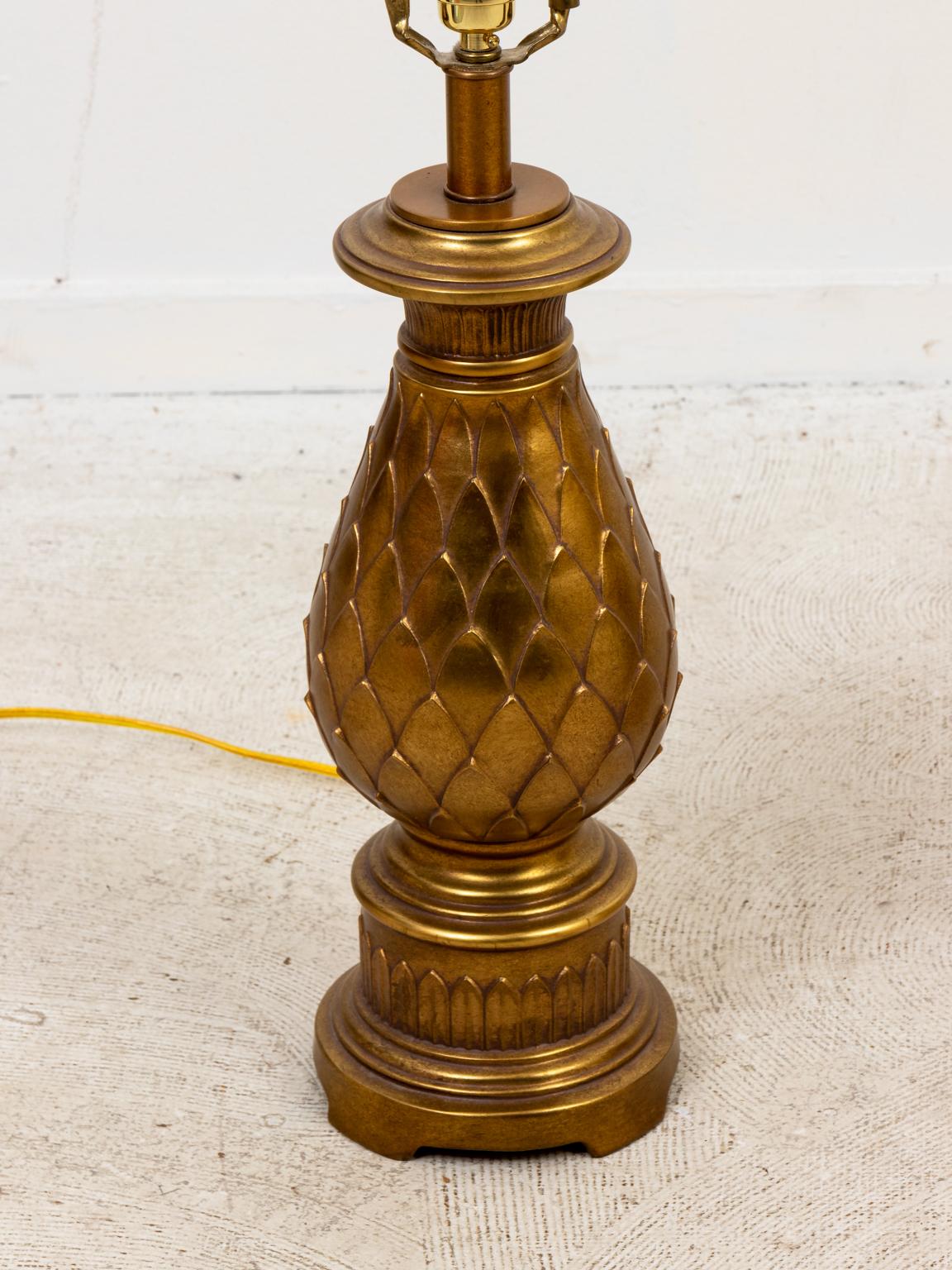 Pair of Mid-Century Modern Brass Table Lamps For Sale 1