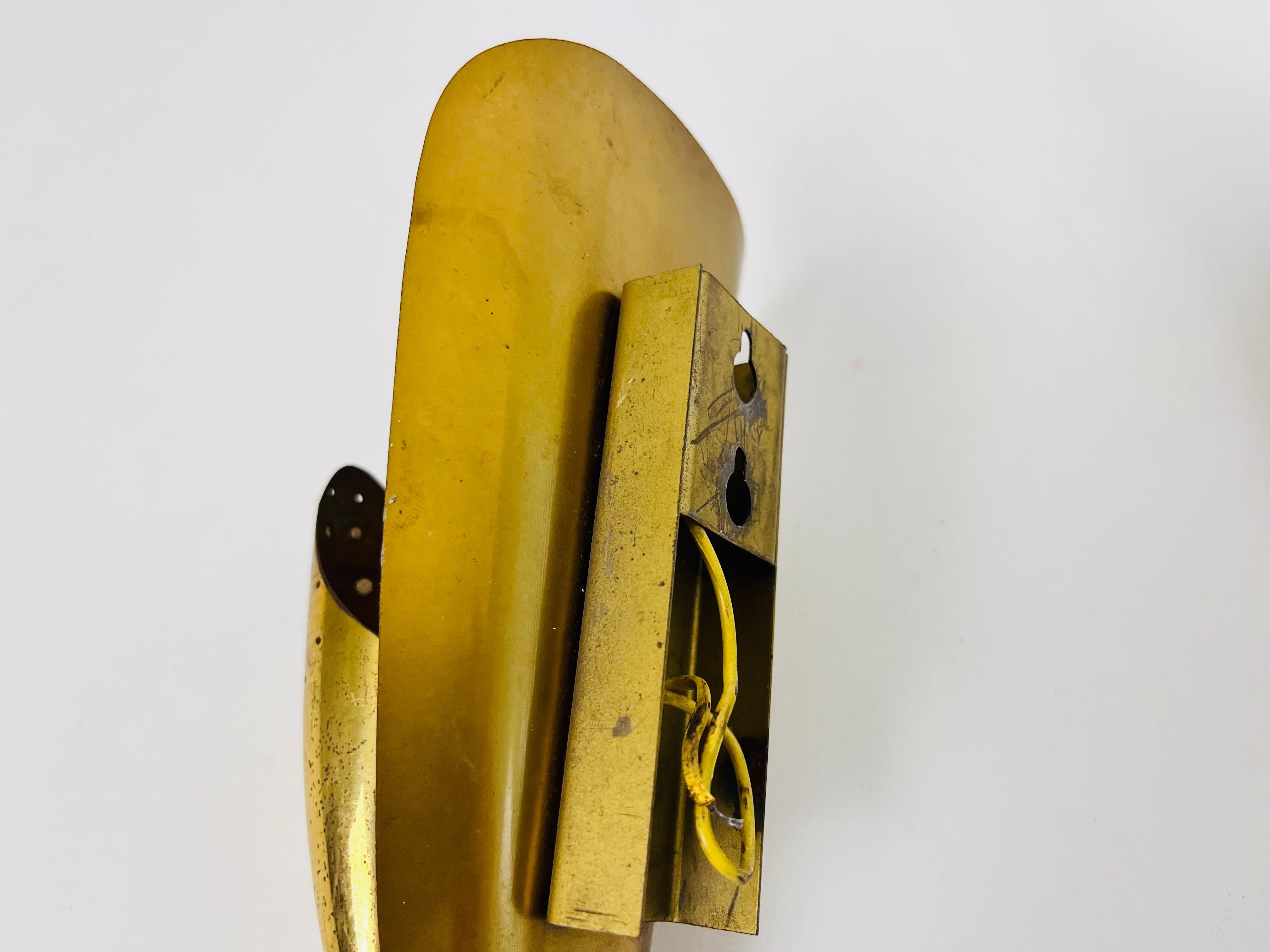 Pair of Mid-Century Modern Brass Wall Lamps, 1950s, Italy 5