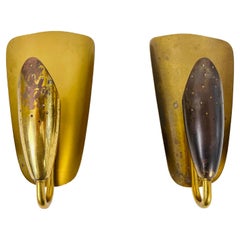 Pair of Mid-Century Modern Brass Wall Lamps, 1950s, Italy