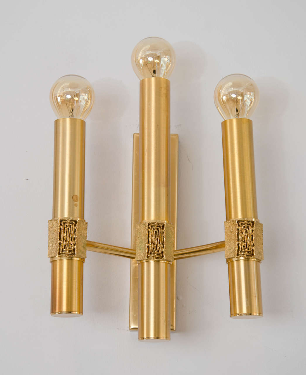 Pair of Brass Wall Sconces by of Angelo Brotto for Esperia, 1970s In Excellent Condition For Sale In London, GB