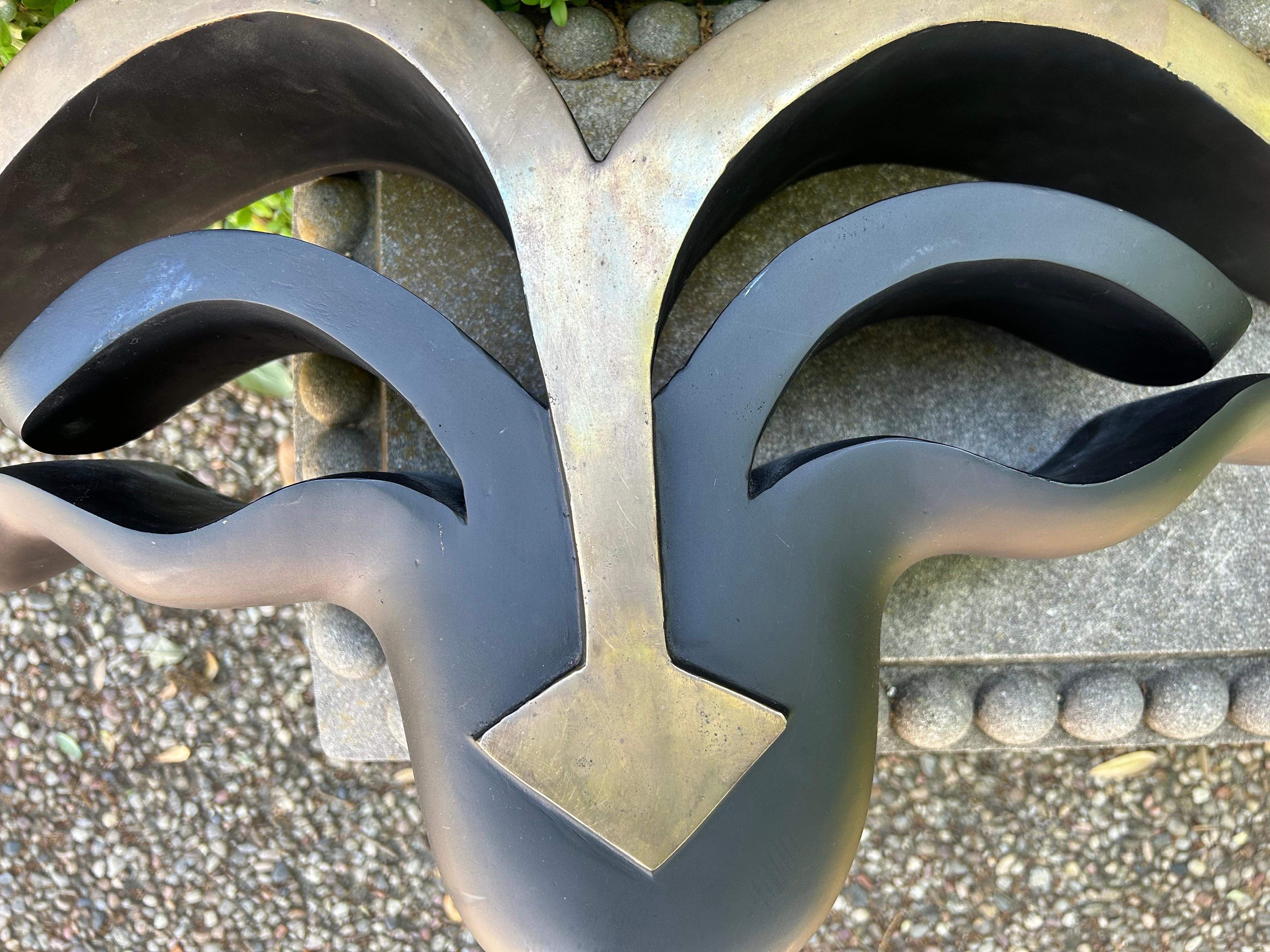 Pair Of Mid Century Modern Bronze Wall Brackets For Sale 3
