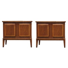 Used Pair of Mid-Century Modern Broyhill Nightstands / Walnut End Tables