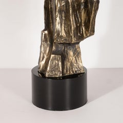 Pair of Mid-Century Modern Brutalist Bronze Lamps by Maurizio Tempestini