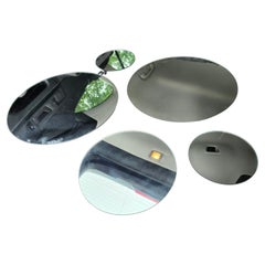 Pair of Mid Century Modern Brutalist Multi Disk (5) Connected Wall Mirrors C1970