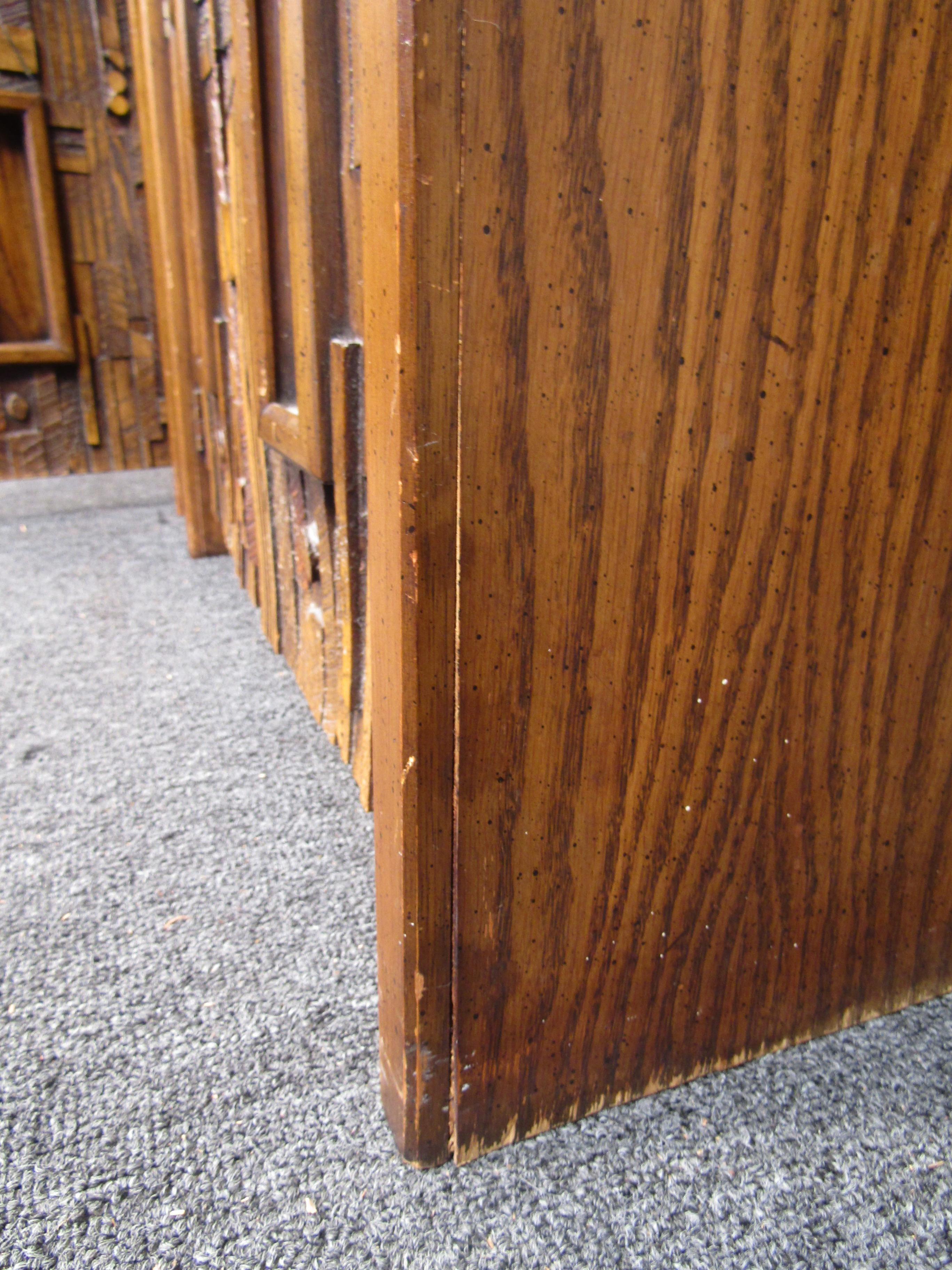 Pair of Mid-Century Modern Brutalist Oak End Tables 6