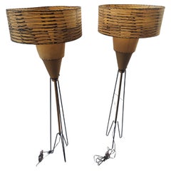Pair of Mid Century Modern C1950s Floor Lamps Atomic Towers by Majestic Lamp Co.