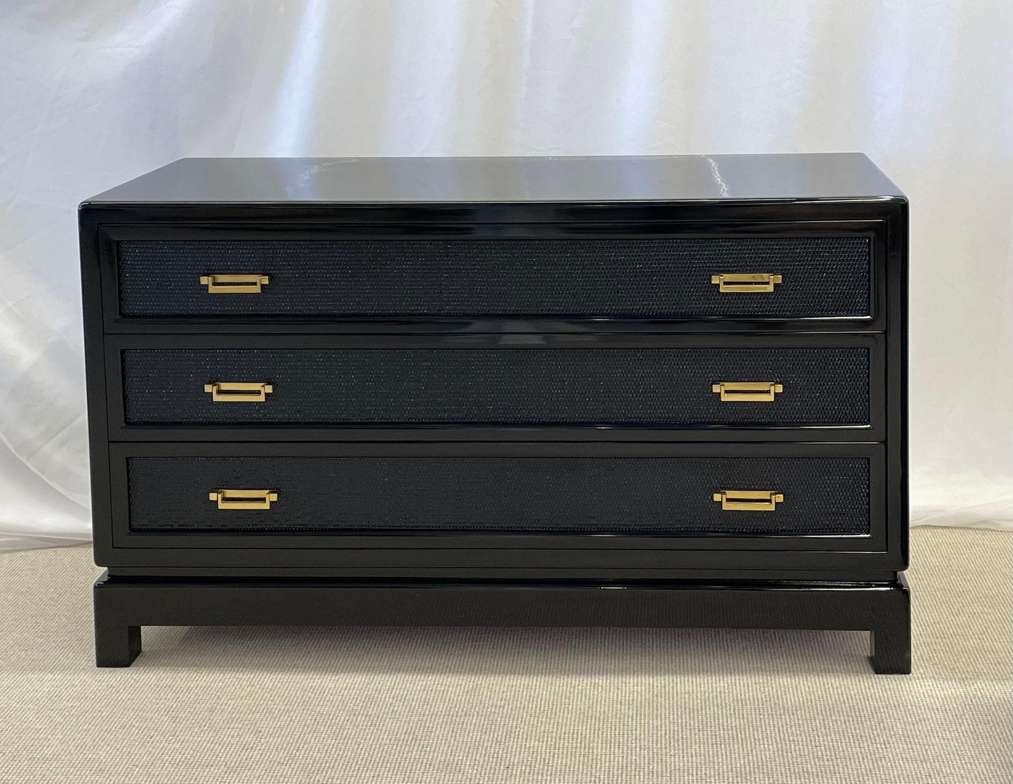 Late 20th Century Pair of Mid-Century Modern Cabinets, Chests, Nightstands, Karl Springer Style For Sale