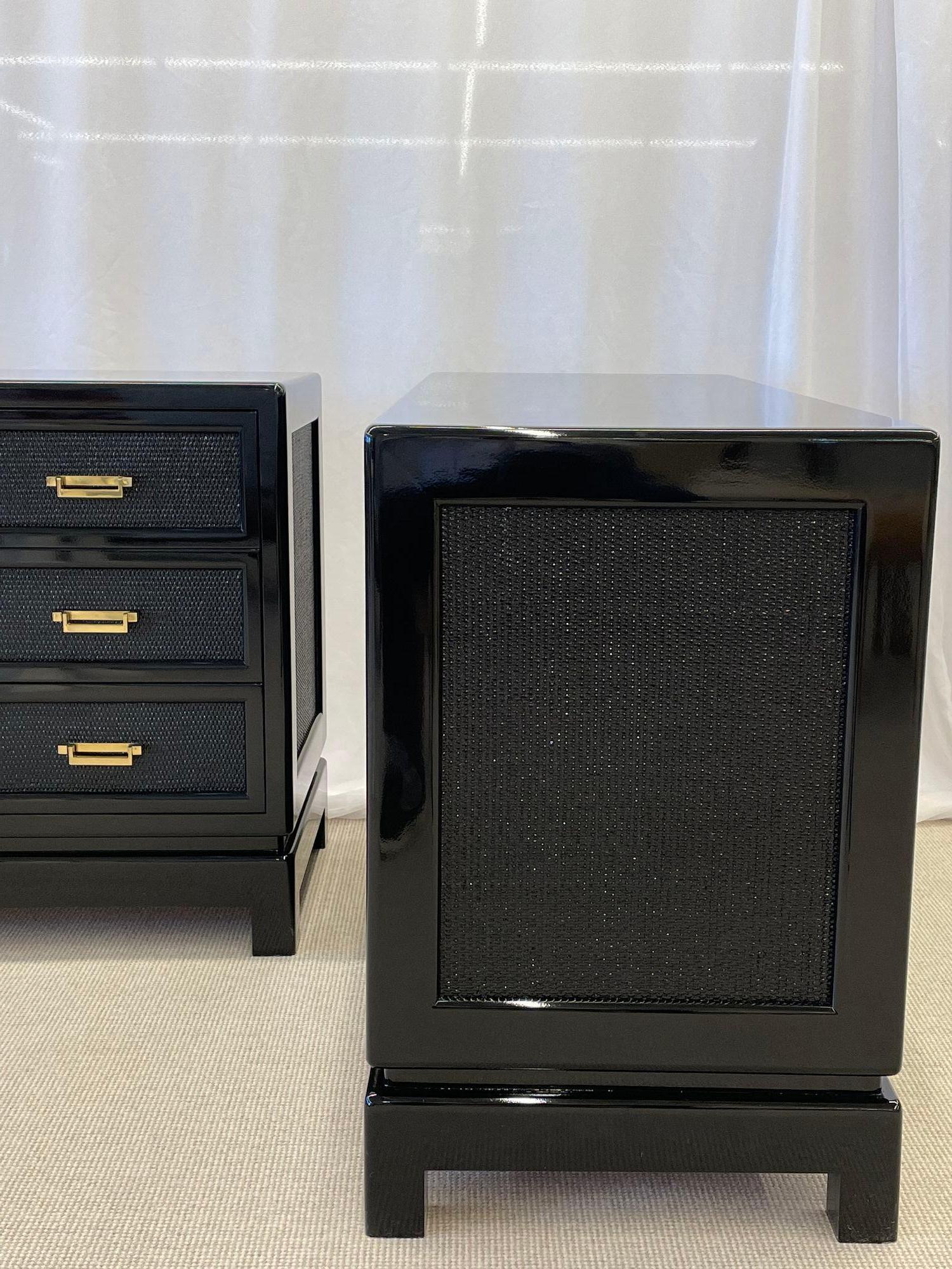 Pair of Mid-Century Modern Cabinets, Chests, Nightstands, Karl Springer Style For Sale 2