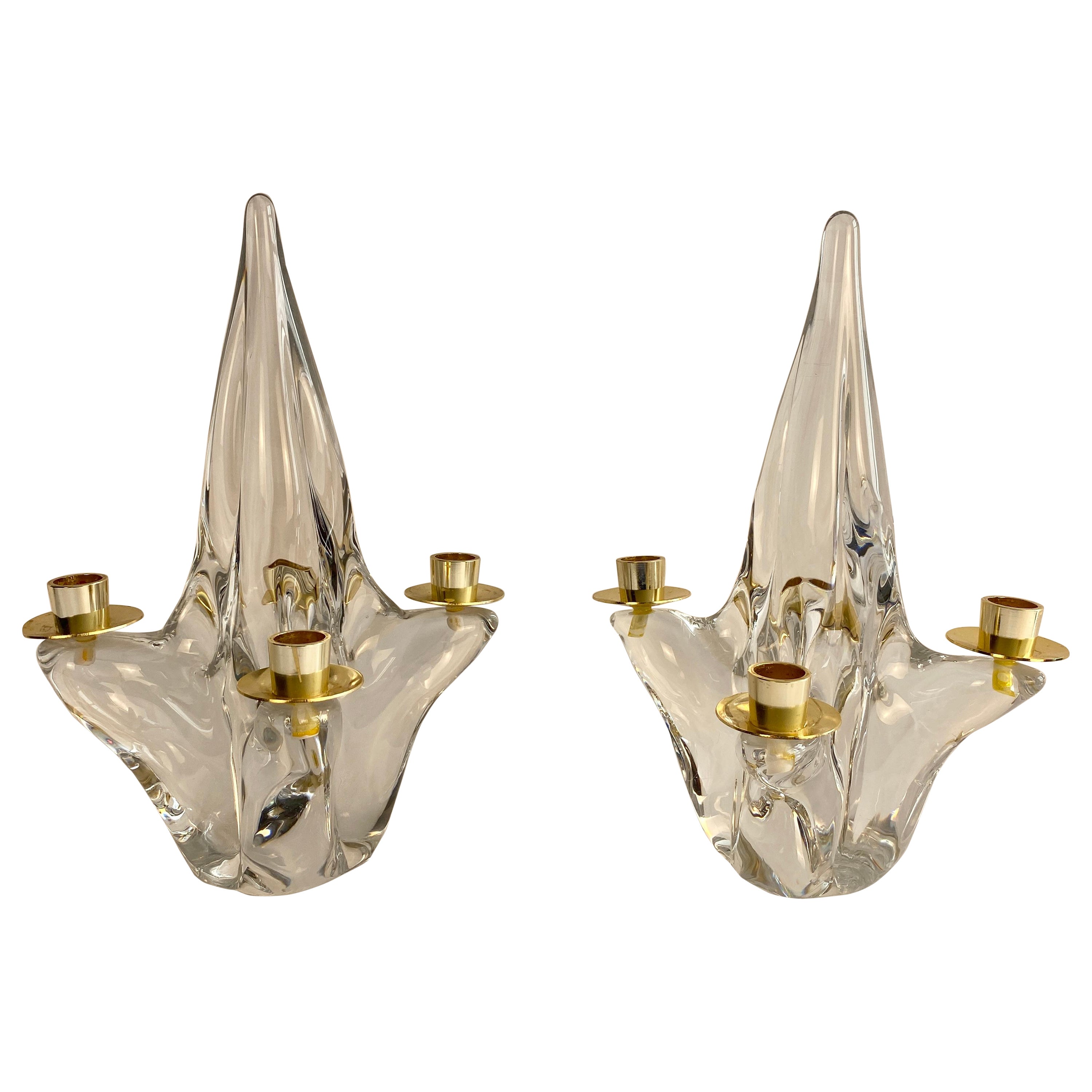 Pair of Mid-Century Modern Candlesticks by Schneider France