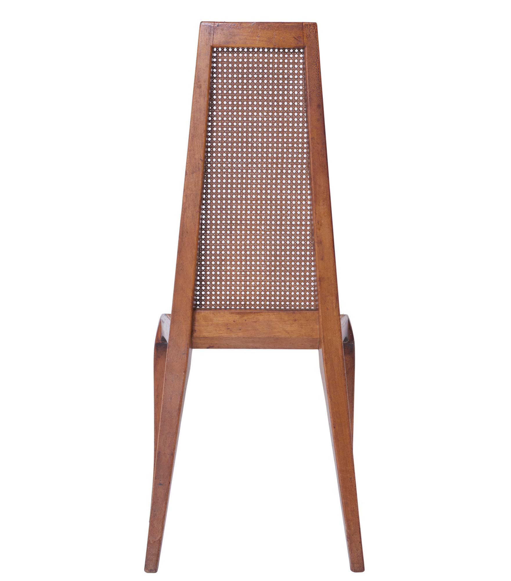 20th Century Pair of Mid-Century Modern Caned Chairs in Walnut, circa 1960