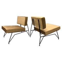 Pair of Mid-Century Modern, Cantilevered Lounge Chairs, Augusto Bozzi Attributed