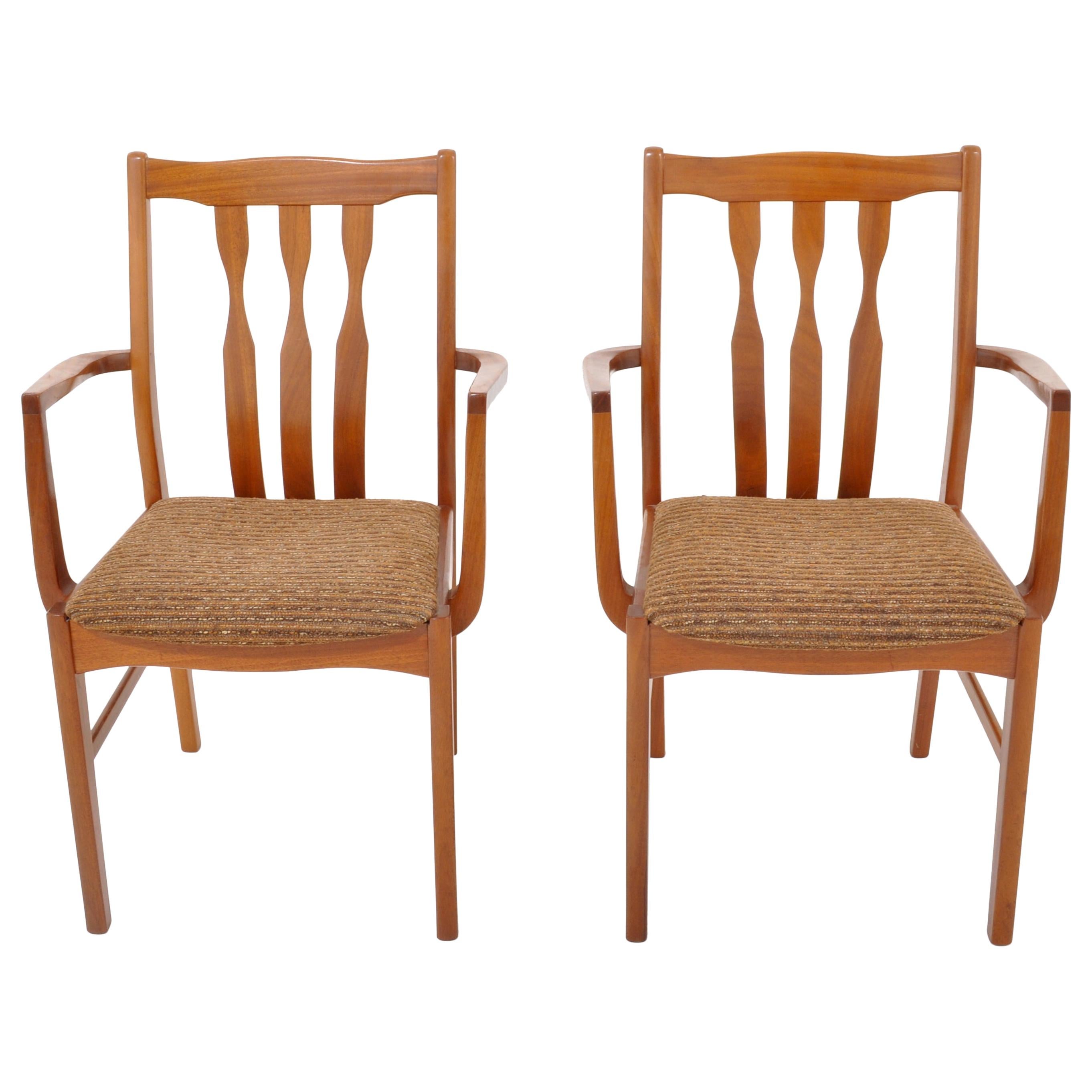 Pair of Mid-Century Modern Captain's/Armchairs in Teak, 1960s For Sale