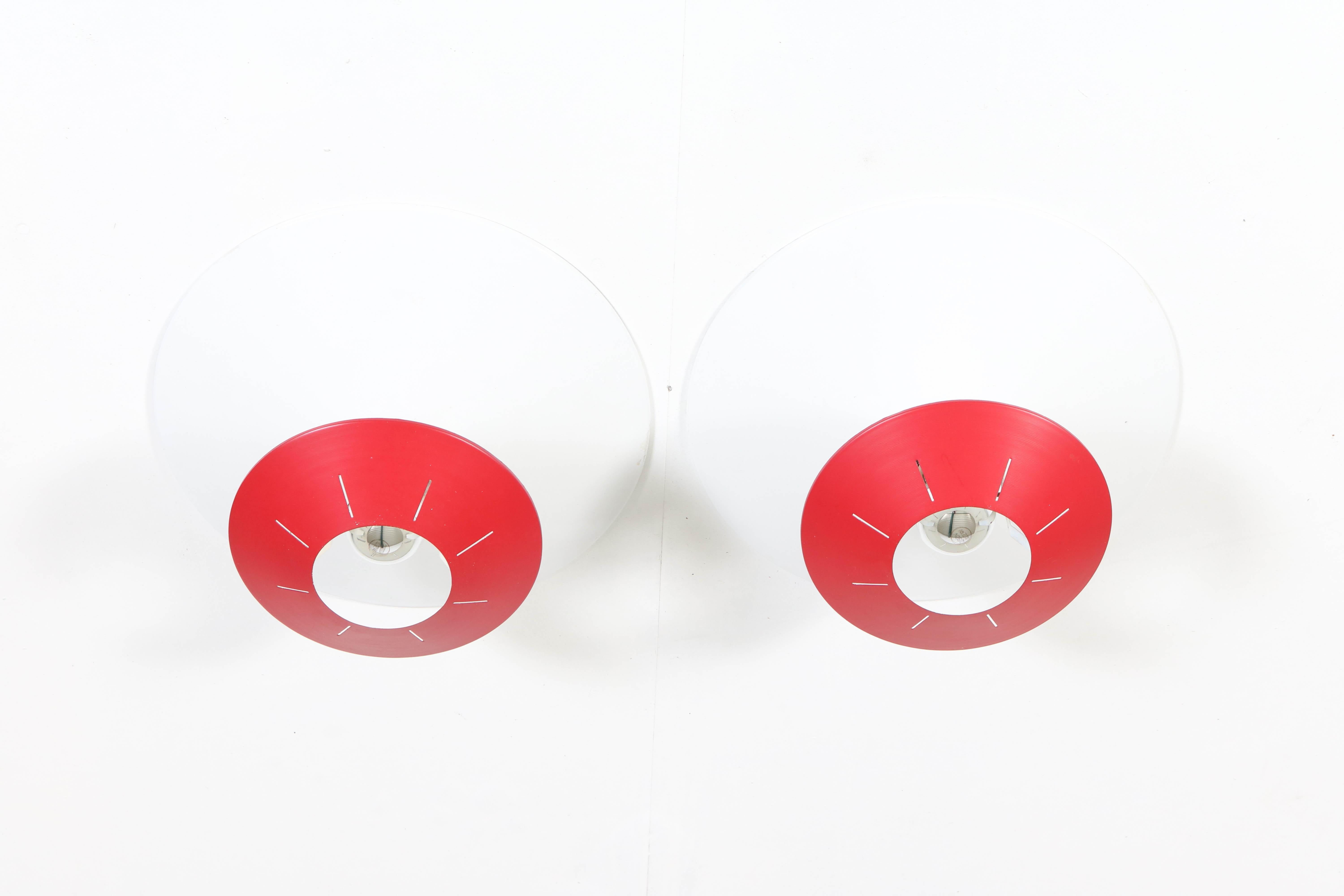 Dutch Pair of Mid-Century Modern Ceiling Lights by Louis Kalff for Philips, 1958 For Sale