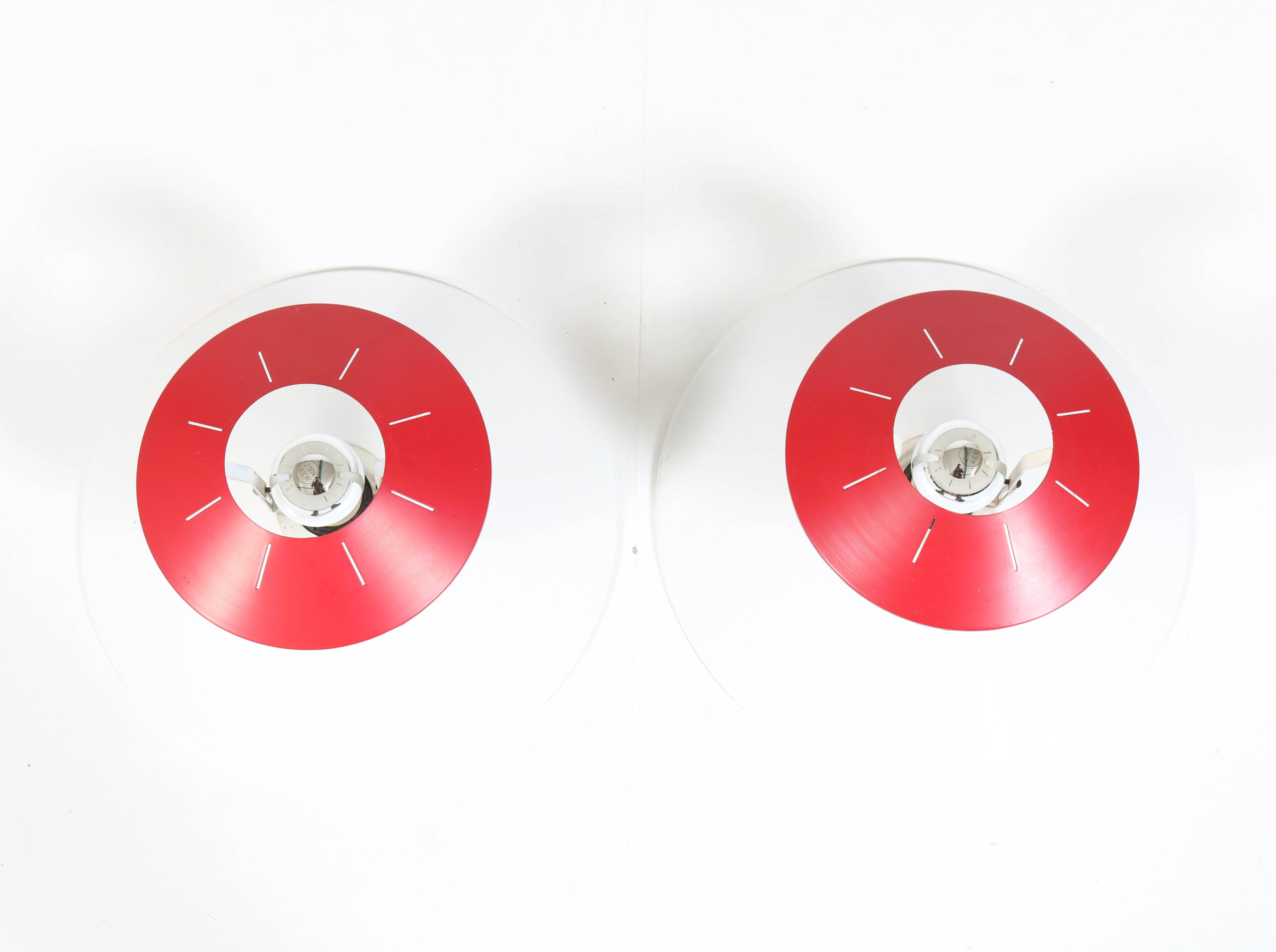 Enameled Pair of Mid-Century Modern Ceiling Lights by Louis Kalff for Philips, 1958 For Sale