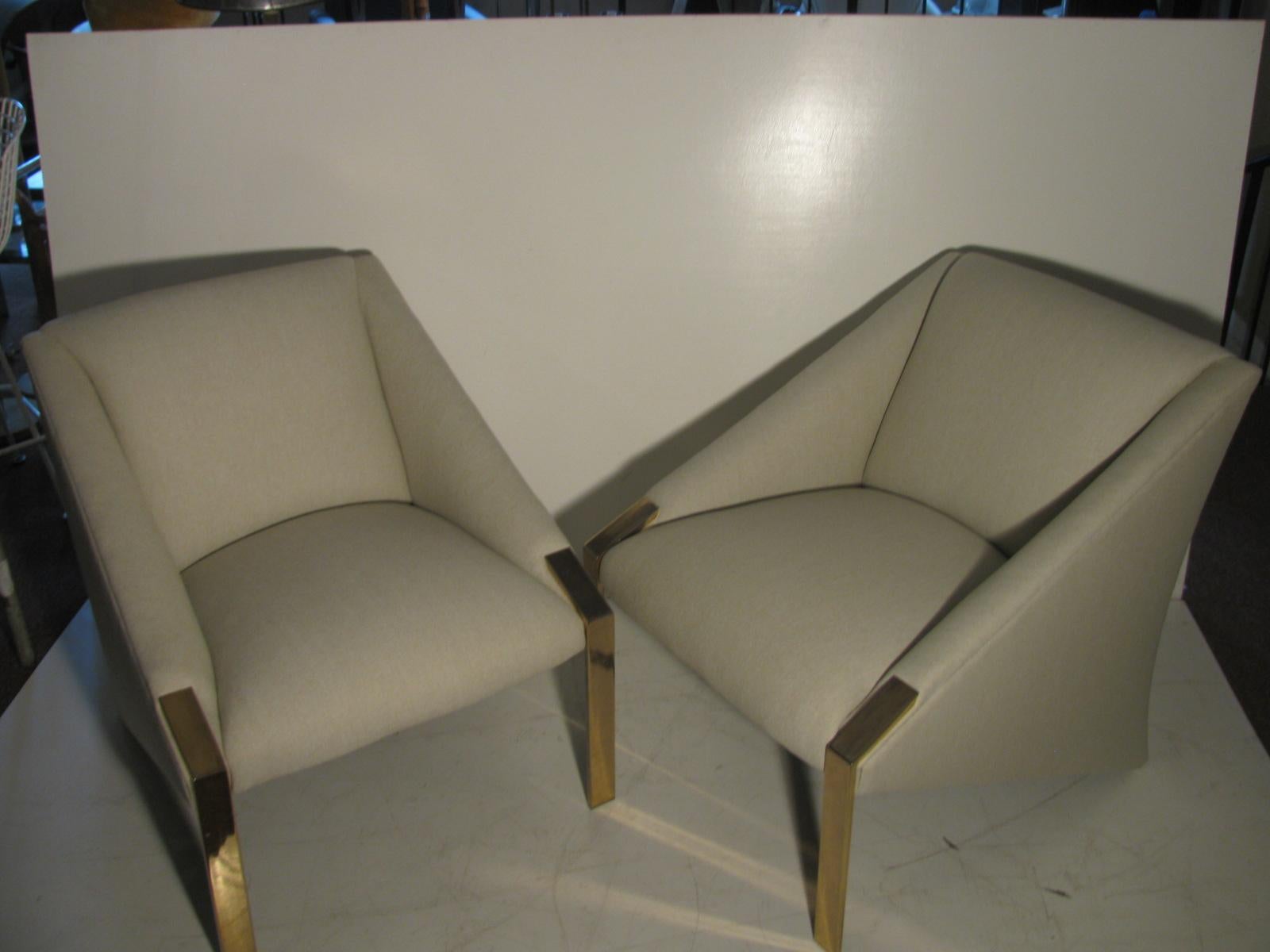 Pair of Mid-Century Modern Lounge Club Chairs (Chrom)