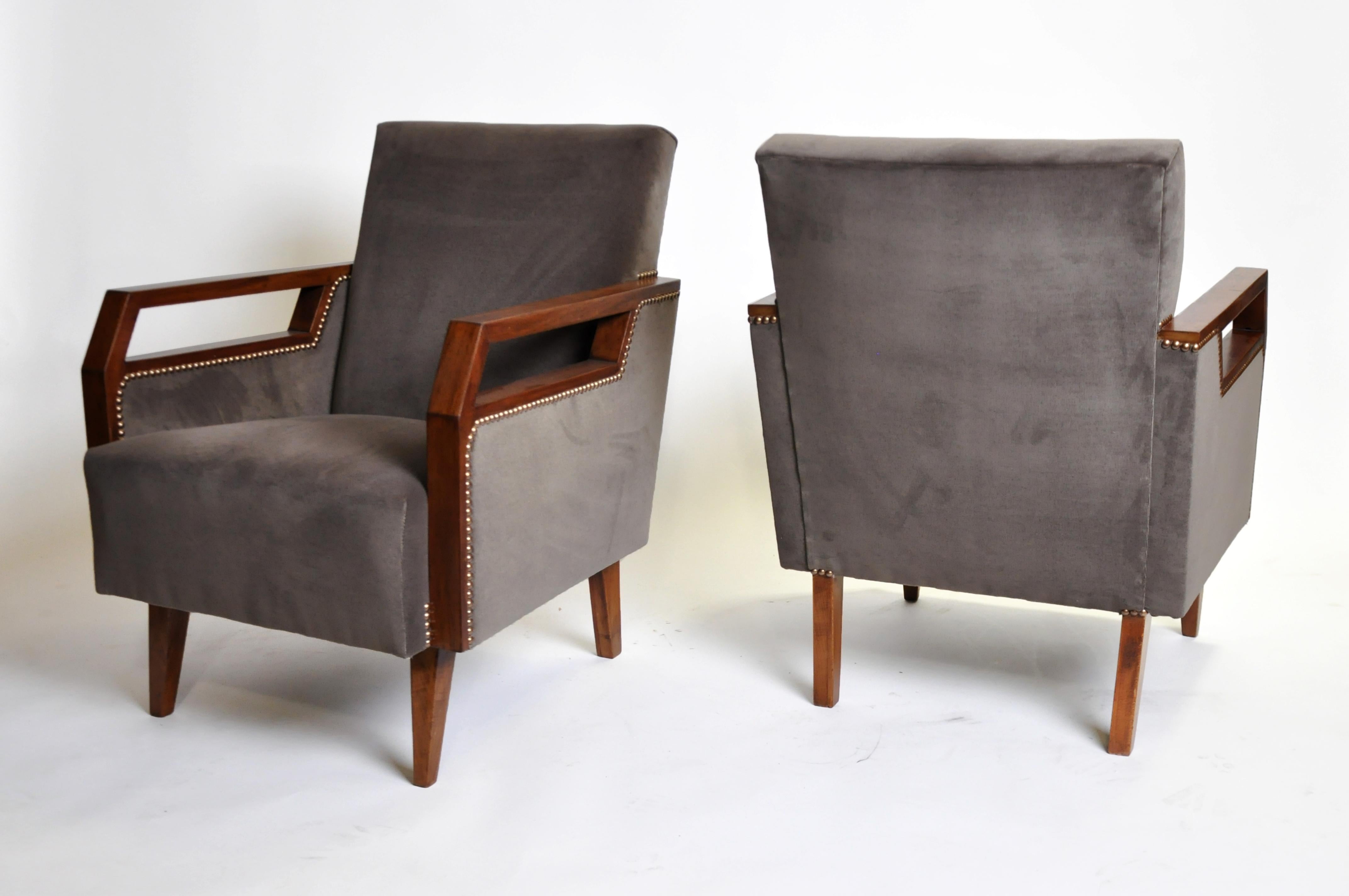 Upholstery Pair of Mid-Century Modern Chairs