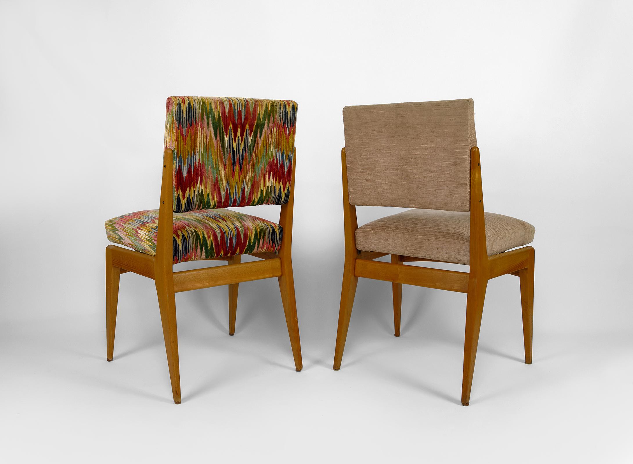 Paire de chaises de style mi-siècle moderne, France, vers 1950 Bon état - En vente à VÉZELAY, FR