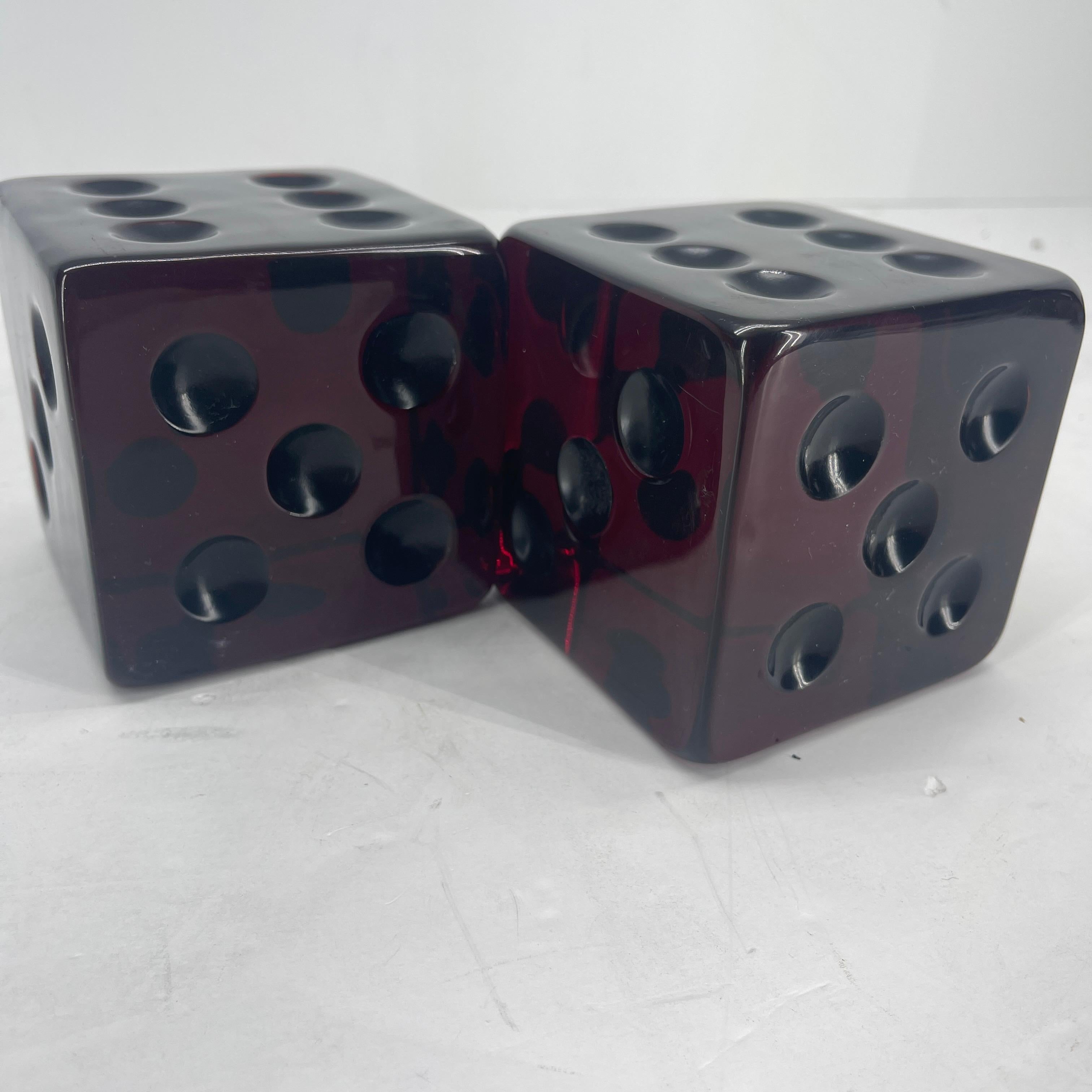 Pair of Mid-Century Modern Charles Hollis Large Lucite Dice For Sale 3