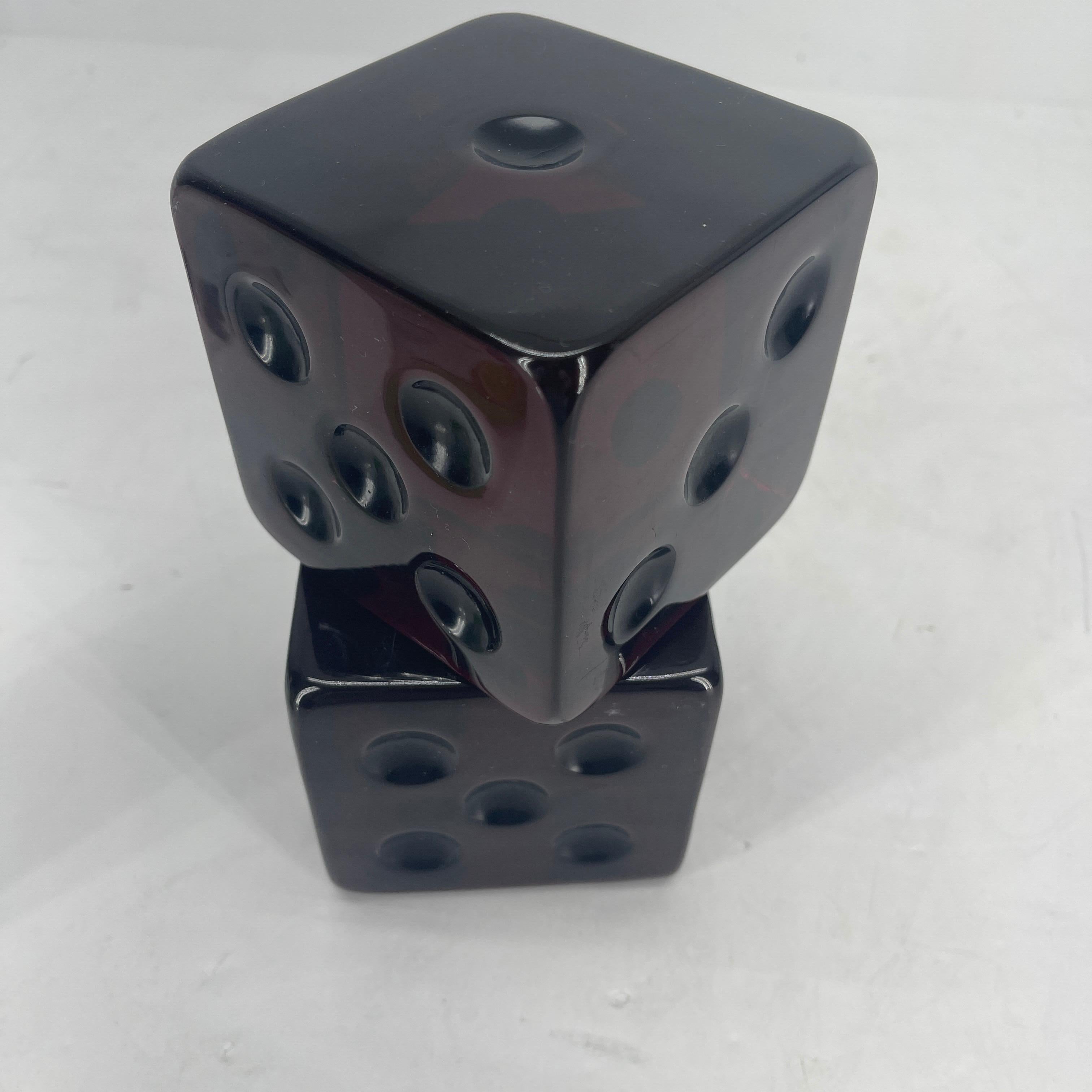 Pair of Mid-Century Modern Charles Hollis Large Lucite Dice For Sale 7