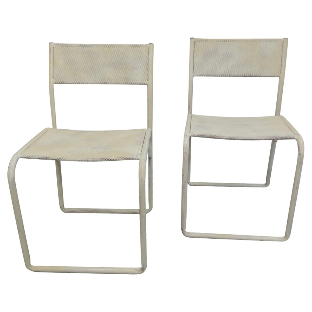 Pair of Mid-Century Modern White Mesh Child Chairs