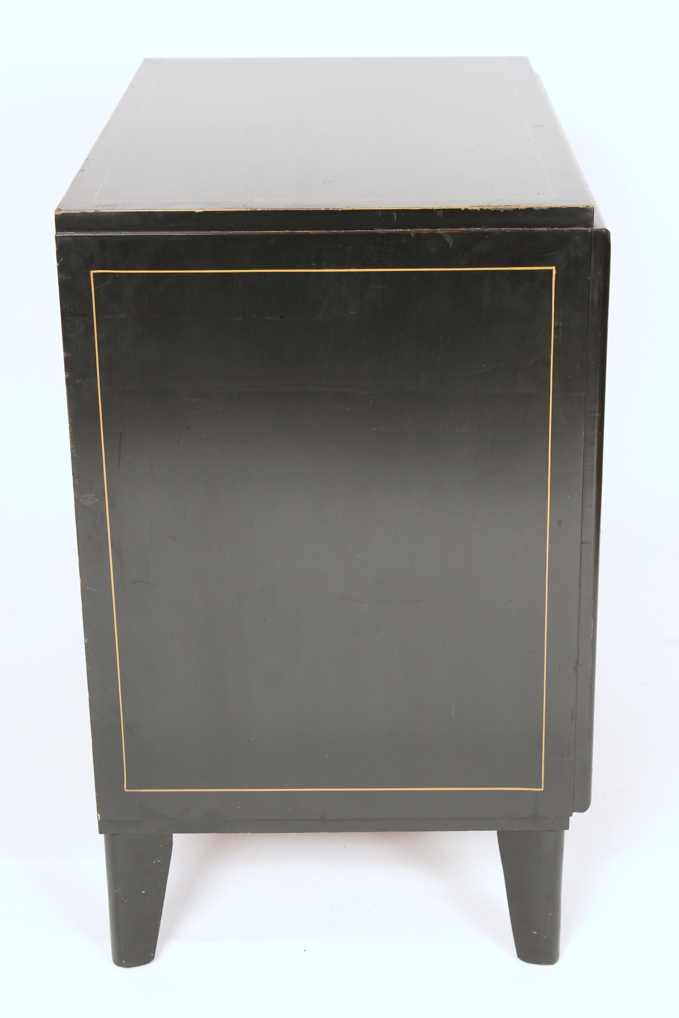 Mid-20th Century Pair of Mid-Century Modern Chinoiserie Decorated Chests of Drawers
