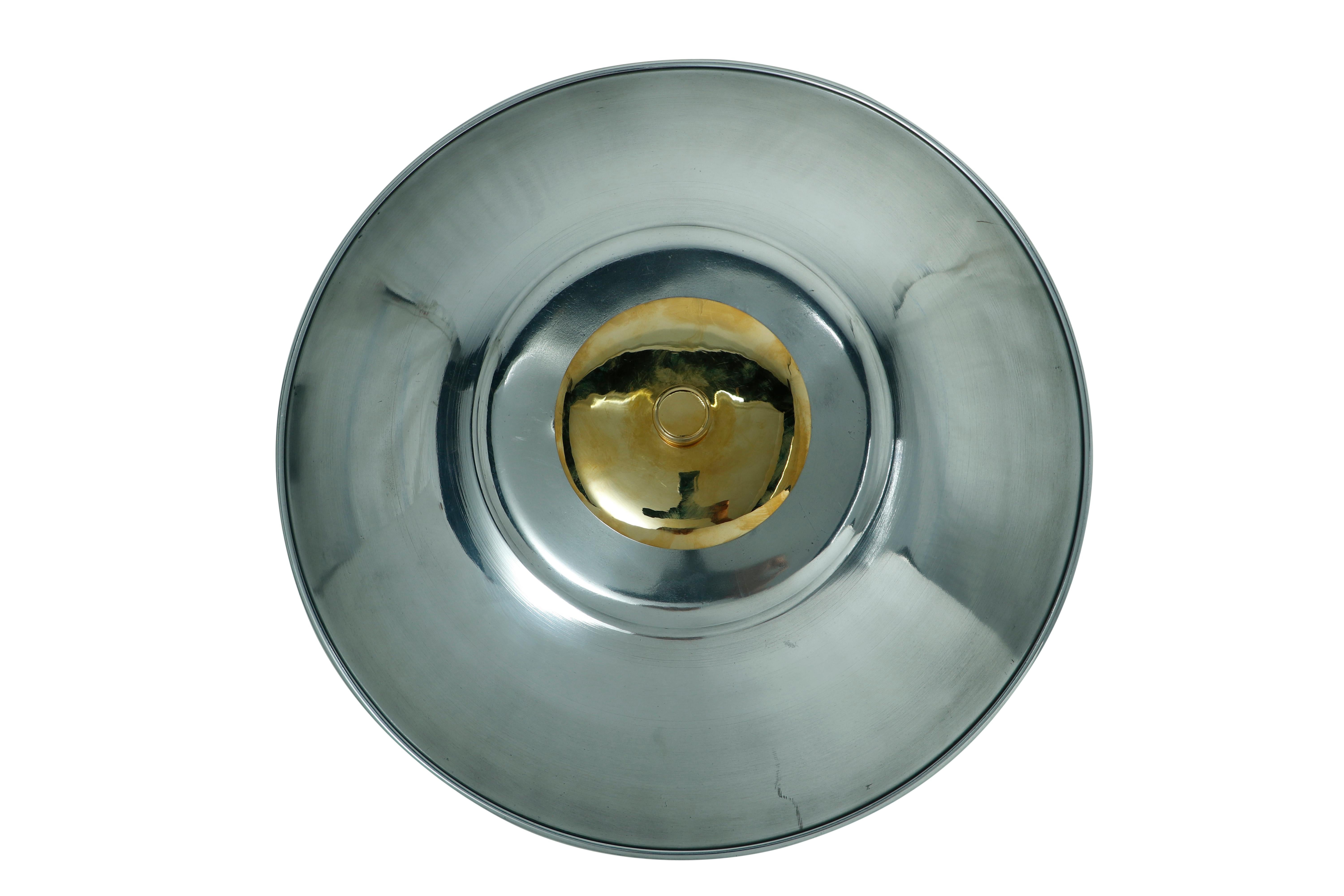 20ième siècle Paire de lampes de bureau modernes du milieu du siècle dernier, chrome, fer et laiton en vente