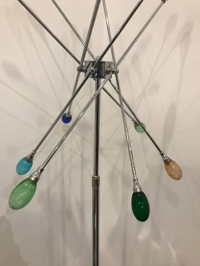 Paire de lampadaires Spoutnik chromés de style mi-siècle moderne en vente 1