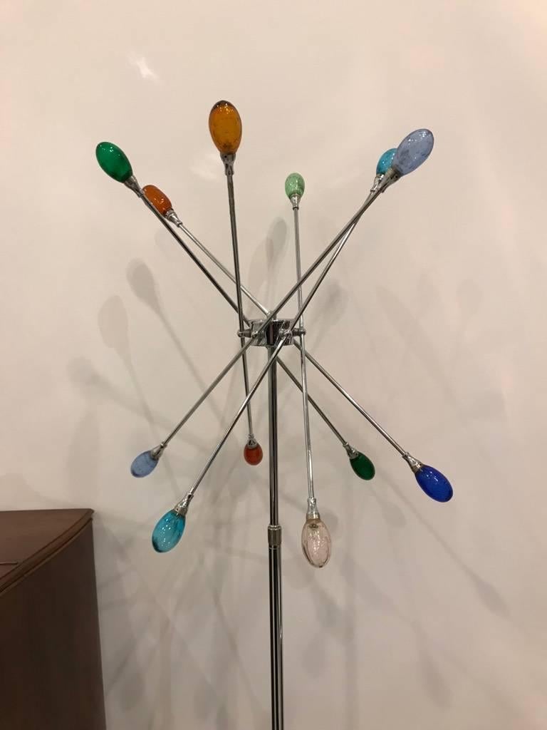 Paire de lampadaires Spoutnik chromés de style mi-siècle moderne en vente 2