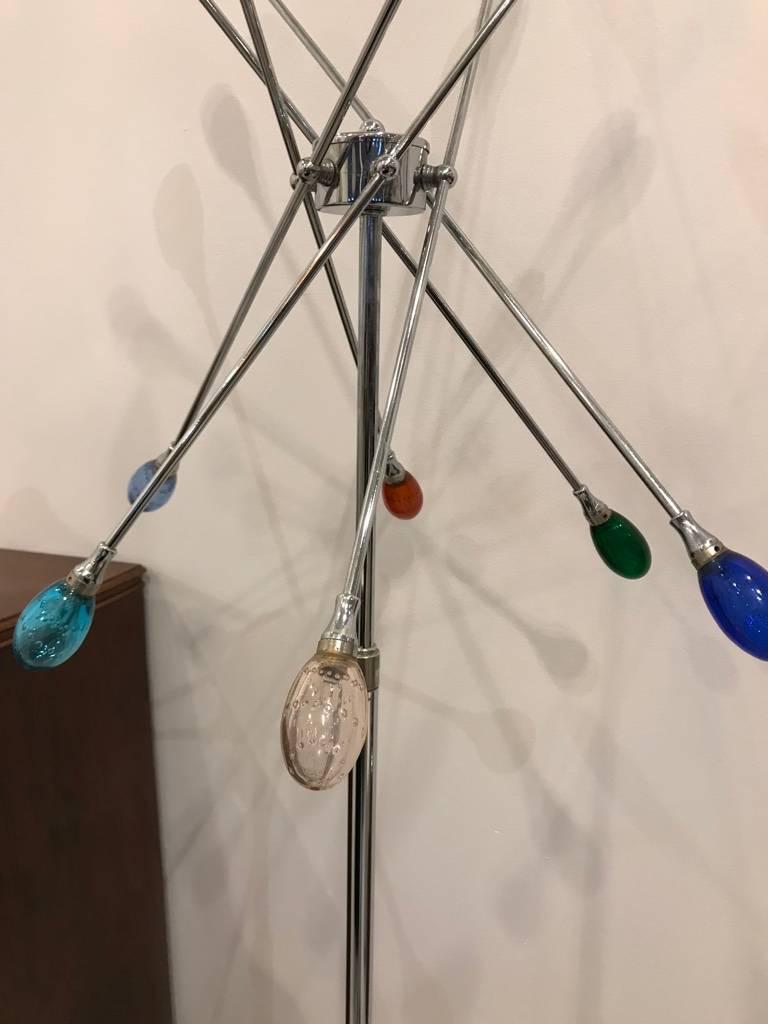 Paire de lampadaires Spoutnik chromés de style mi-siècle moderne en vente 5