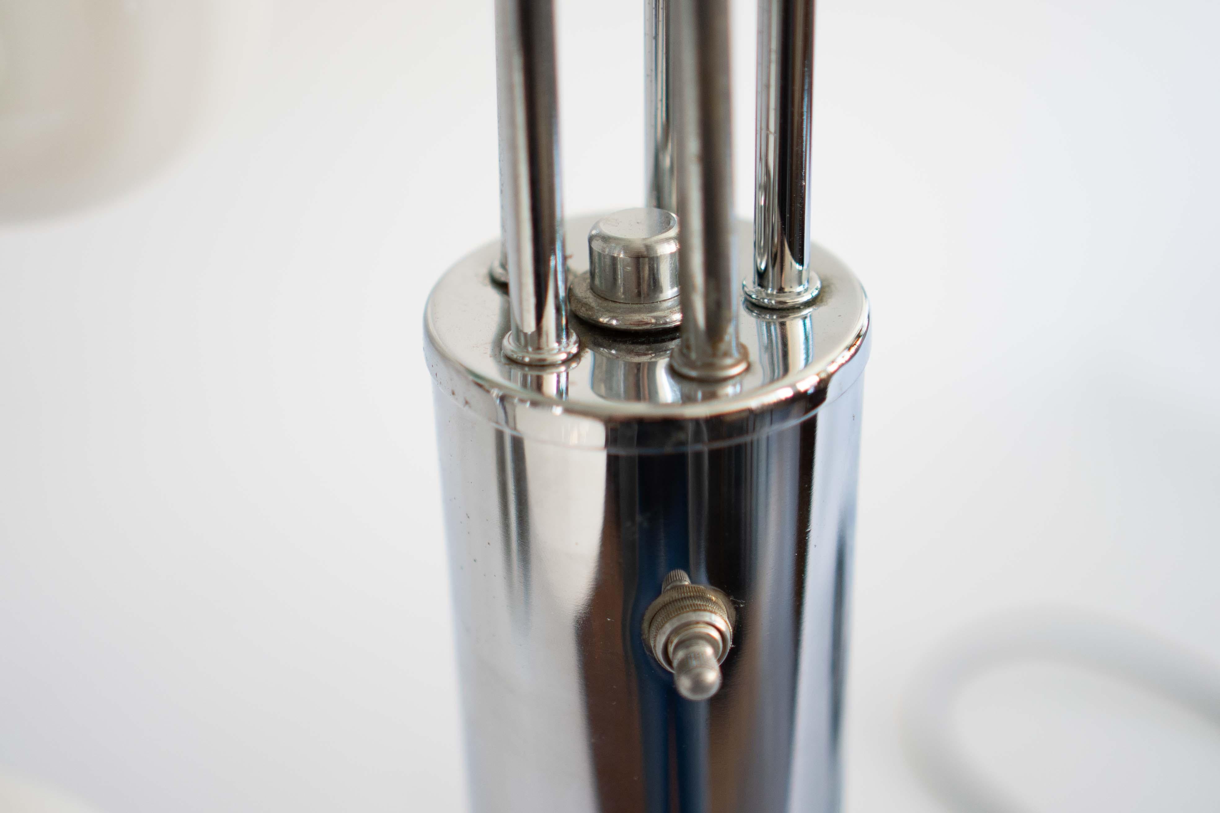 Pair of Mid Century Modern Chrome Waterfall Lamps in the style of Sonneman 1