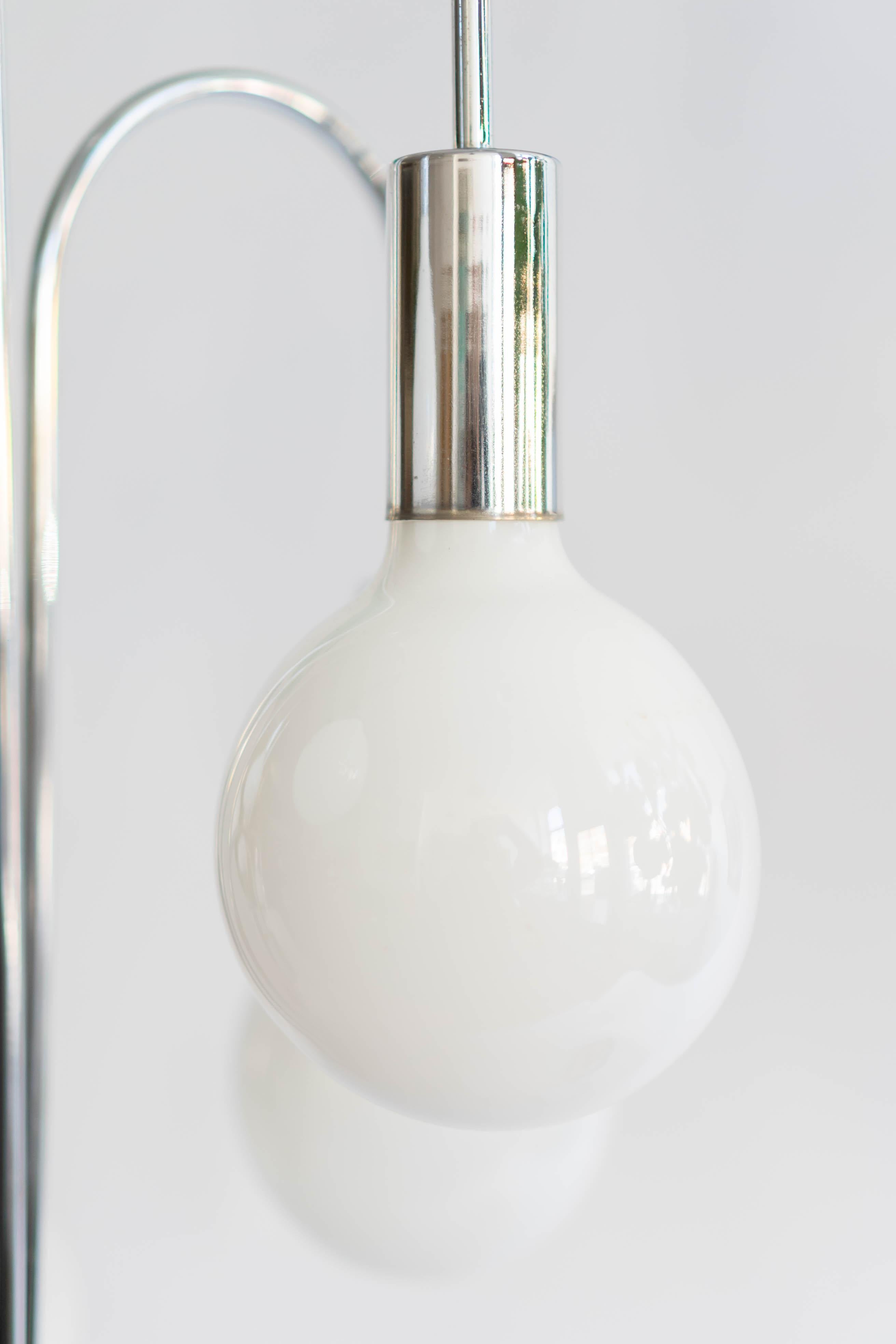 Pair of Mid Century Modern Chrome Waterfall Lamps in the style of Sonneman 2