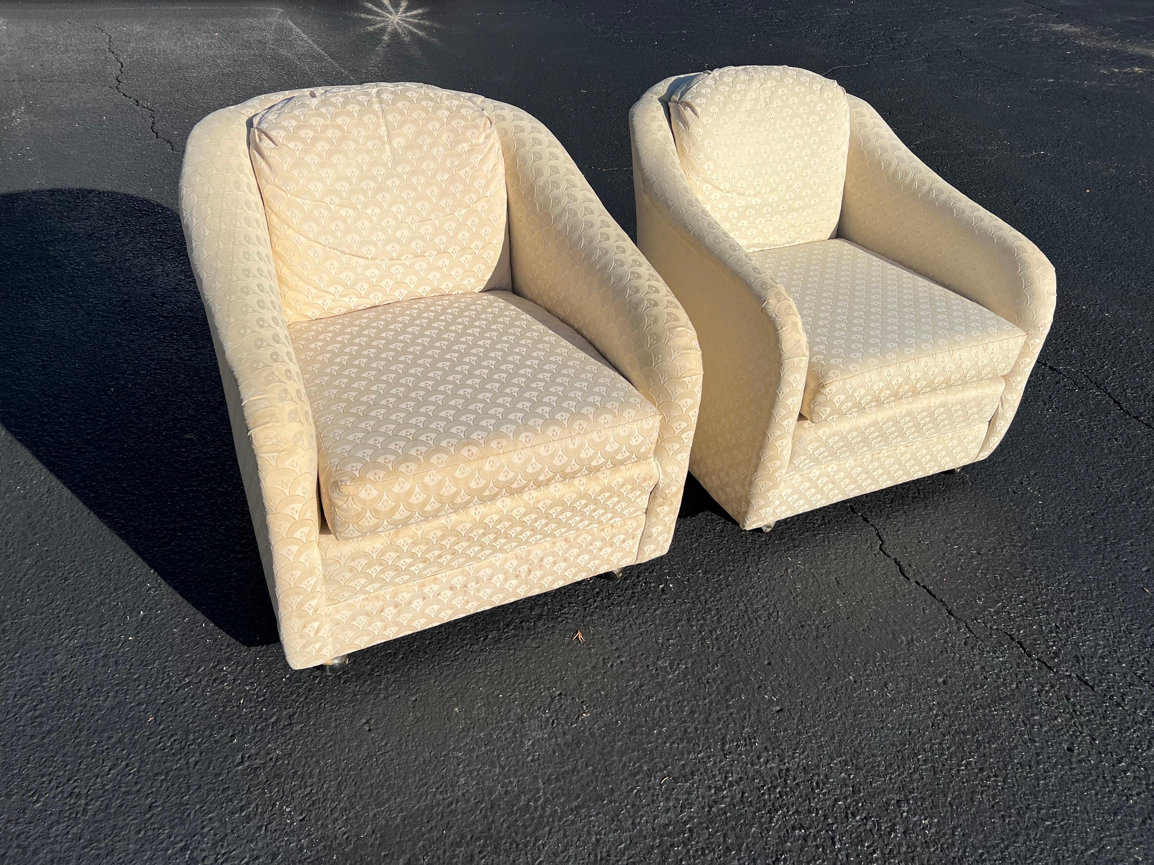 Pair of Mid-Century Modern Club Chairs In Good Condition In Redding, CT