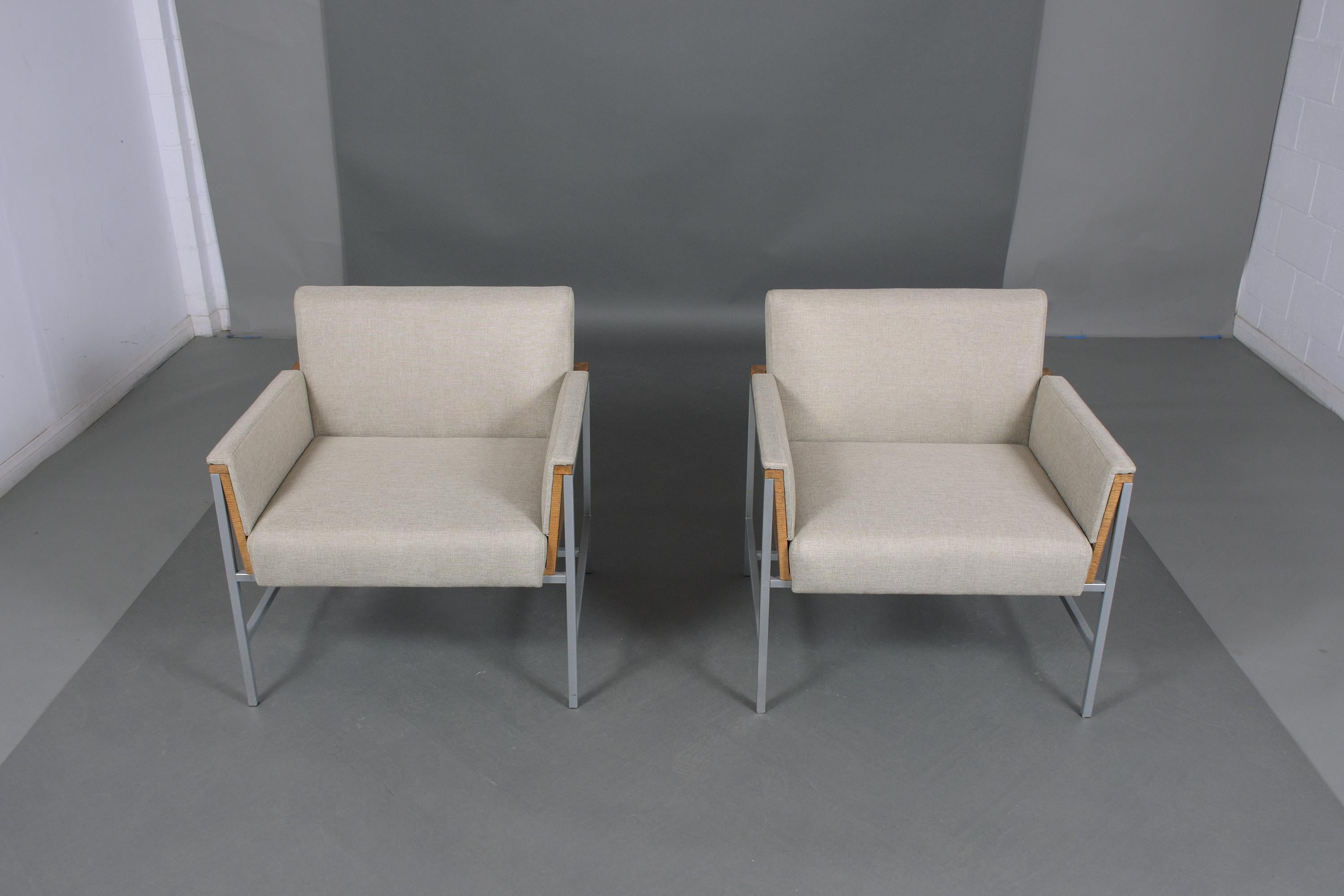 Hand-Crafted Pair of Mid-Century Modern Club Chairs