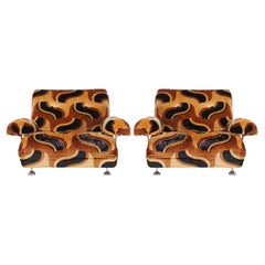 Pair of Mid-Century Modern Club Lounge Lounge Chairs after Verner Panton