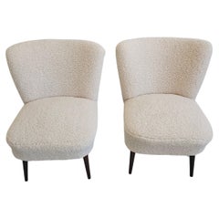 Vintage Pair of Mid-Century Modern Cocktail Chairs, Fully Refurbished, Yugoslavia, 1950s