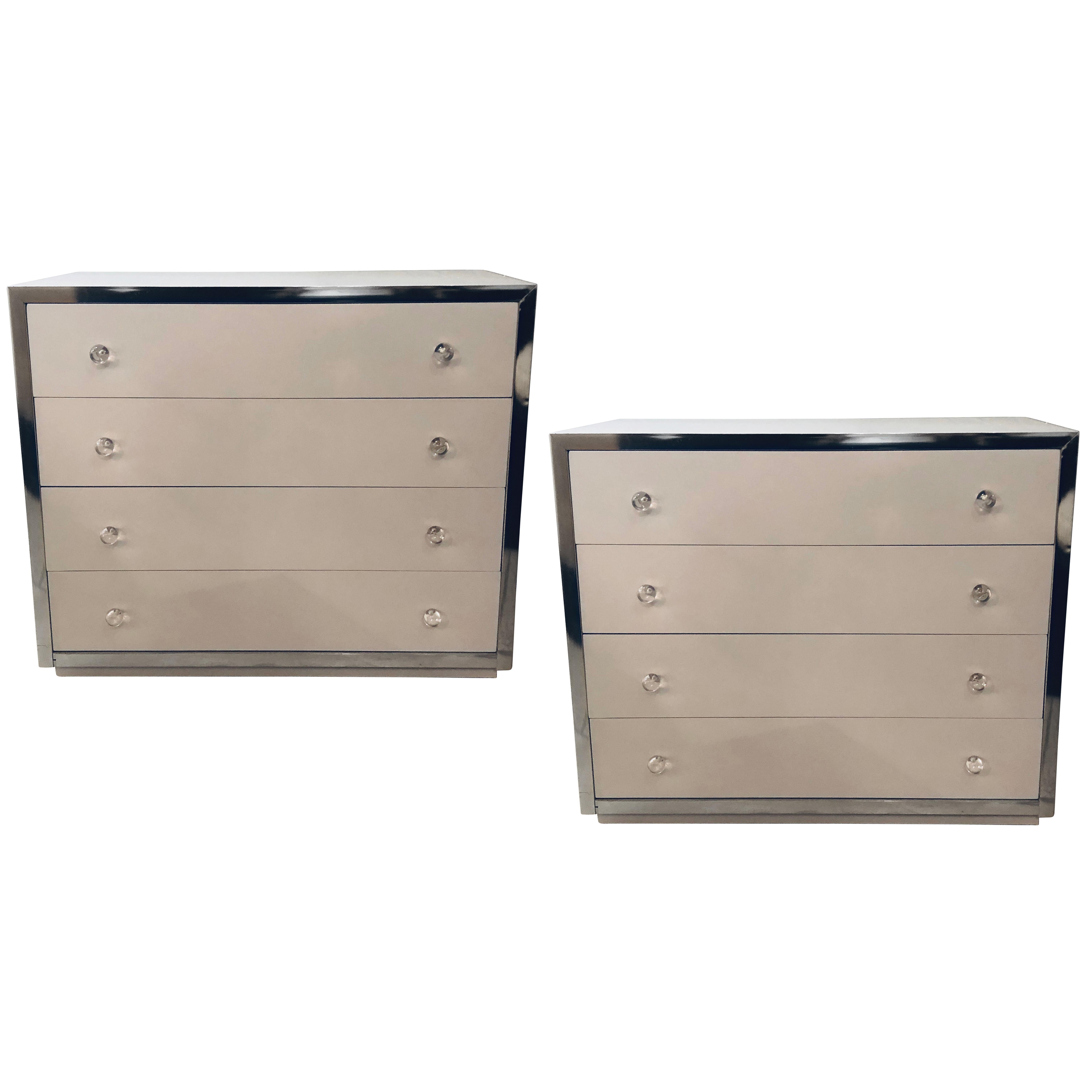 Pair of Mid-Century Modern Commodes Attributed to John Stuart