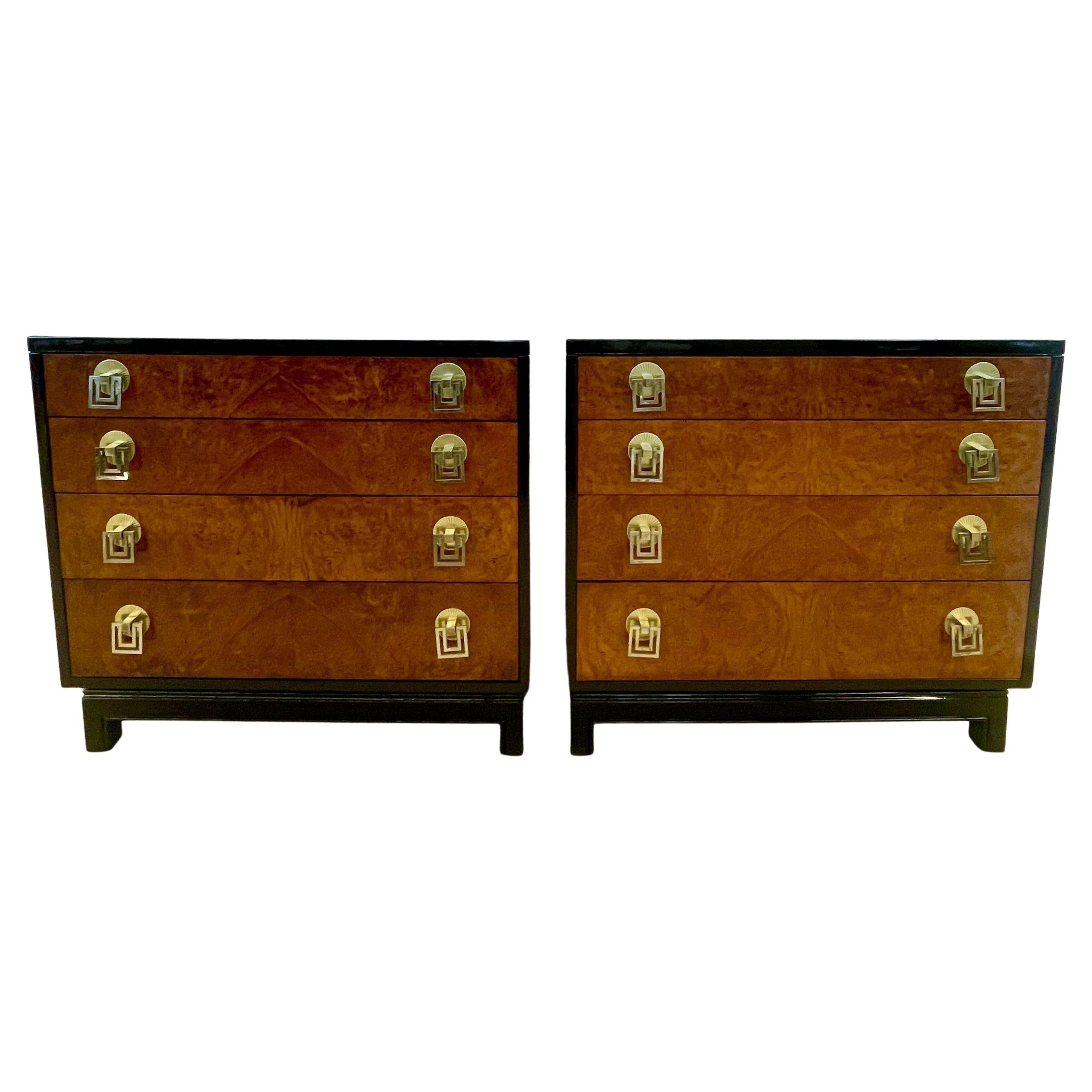 Pair of Mid-Century Modern Commodes, Chests by Renzo Rutili for John Stuart