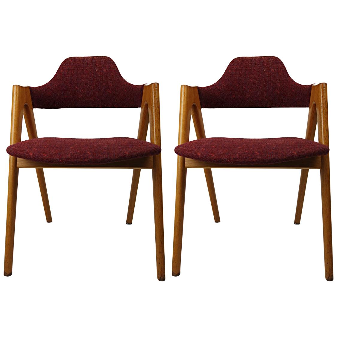 Pair of Mid-Century Modern Compass Chairs by Kai Kristiansen for SVA Møbler