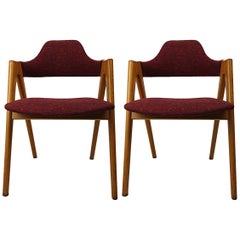 Pair of Mid-Century Modern Compass Chairs by Kai Kristiansen for SVA Møbler