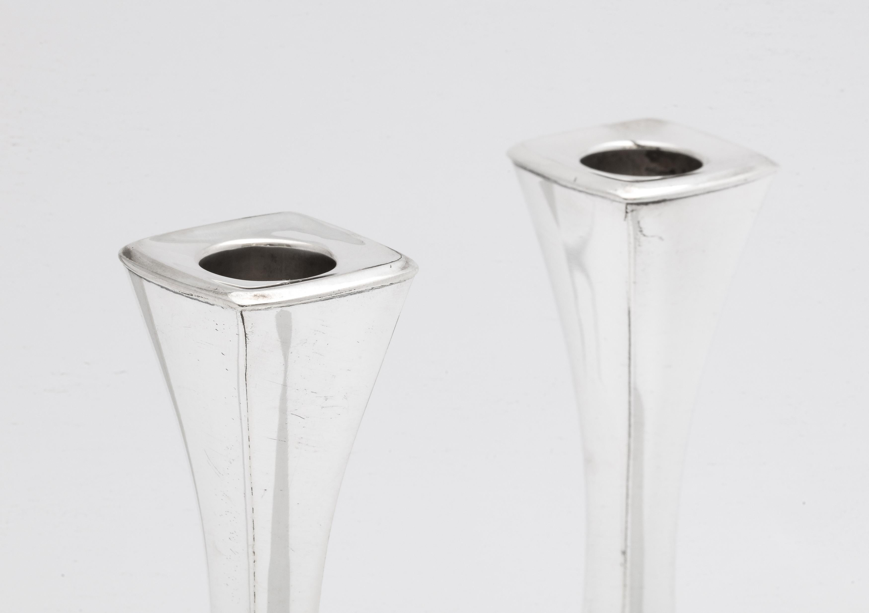 Pair of Mid-Century Modern Continental Silver Finland Candlesticks by Turku For Sale 2