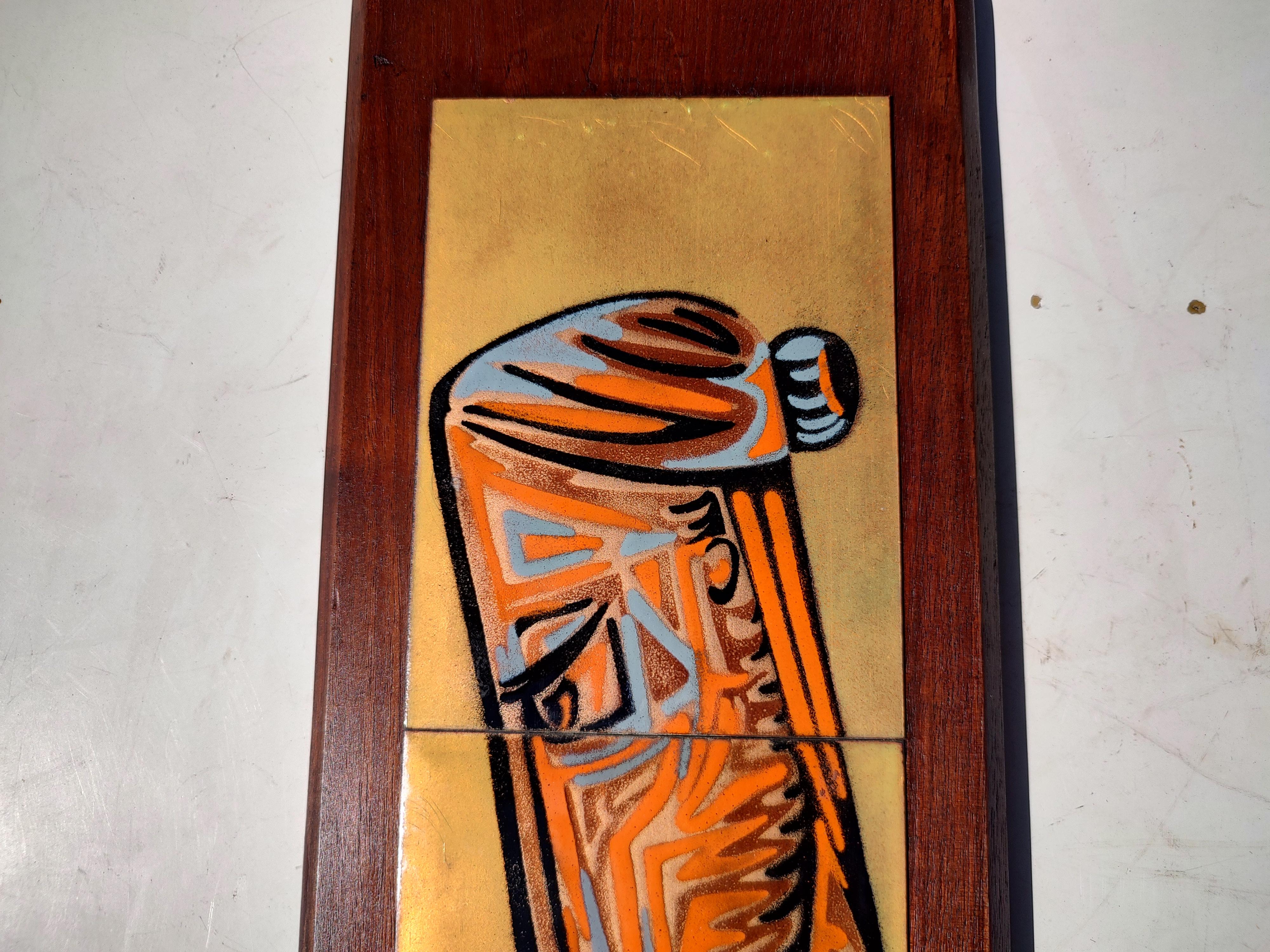 Pareja de Placas de Pared de Cobre Esmaltado Modernas de Mediados de Siglo C1965 en venta 4