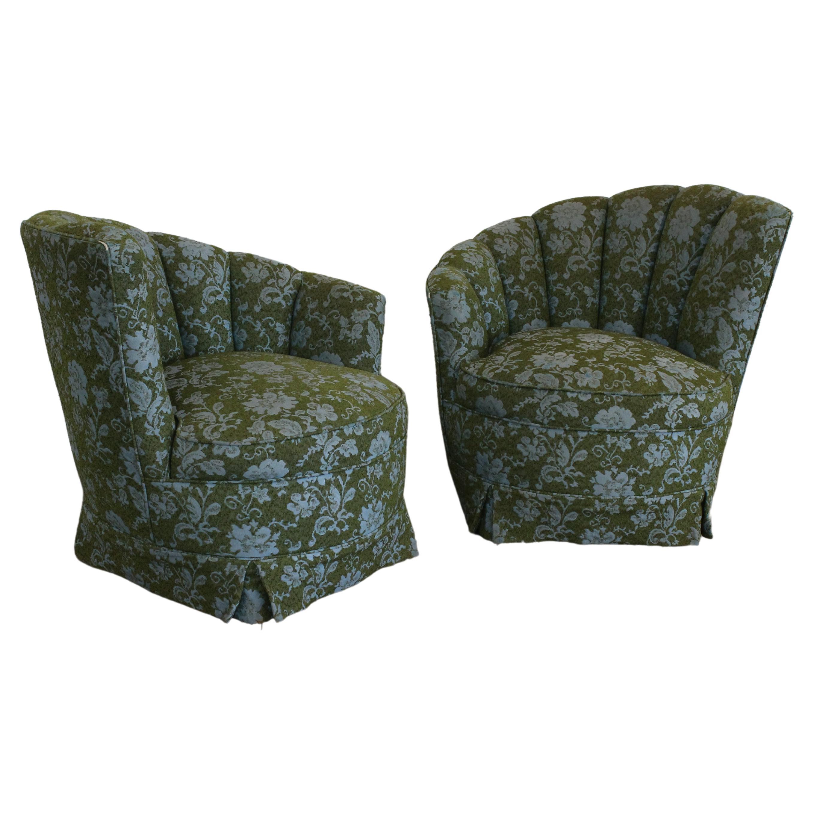 Pair of Mid-Century Modern Corkscrew Club Chairs