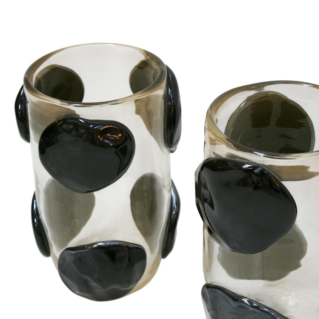 Pair of Mid-Century Modern Costantini Murano Glass Italian Vases In Excellent Condition In Madrid, ES