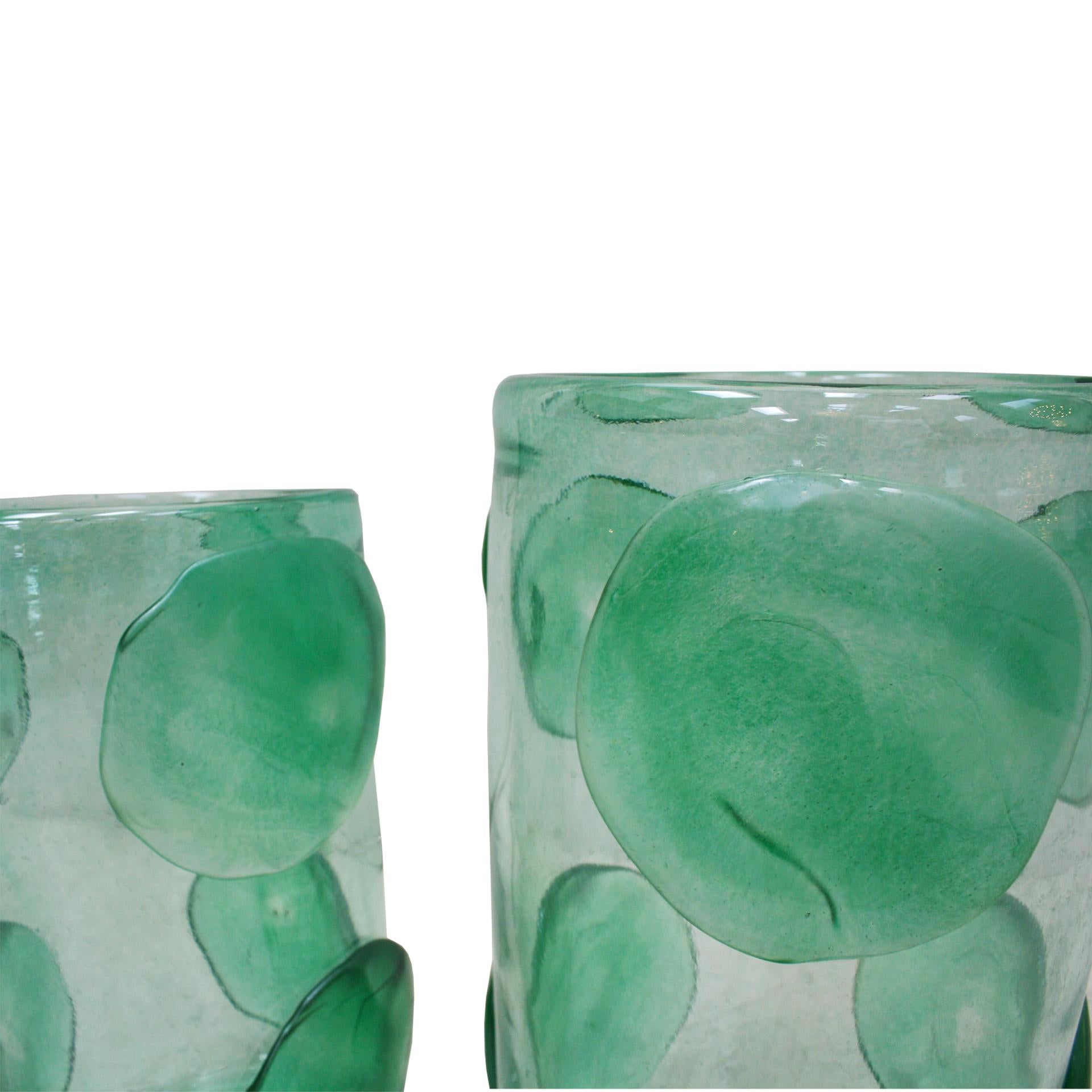 20th Century Pair of Mid-Century Modern Costantini Murano Glass Italian Vases For Sale